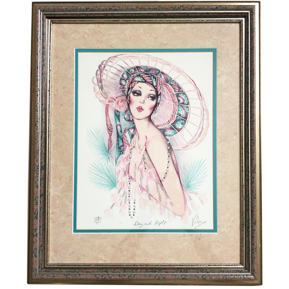 Mary Vickers Day & Night Jeweled Print Framed COA - Picture 1 of 11